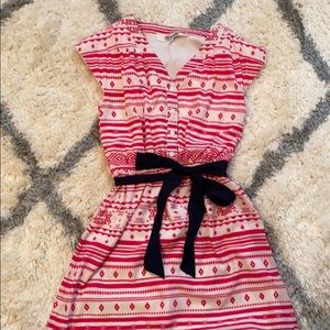 Pink and white dress